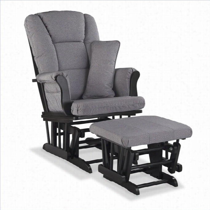 Stork Craft Tuscany Custom Glider And Ottkman In Black And Slate  Gray