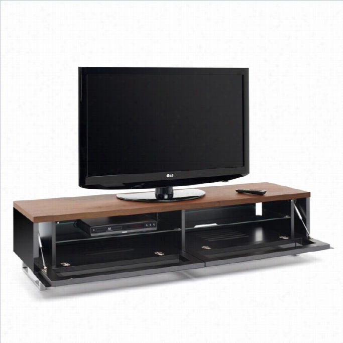 Tech Link Panorama 80t V Stand In Walnut And B1ac K