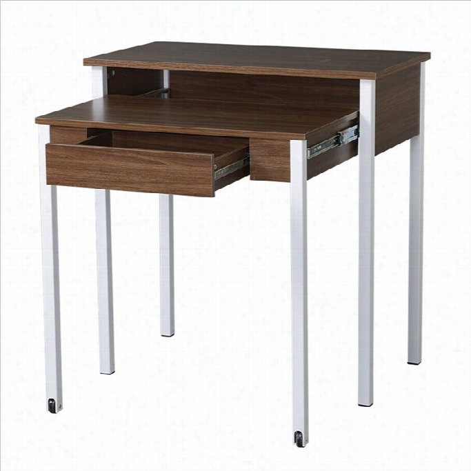 Techni Mobili Retractable Student Desk With Storage In Wanut