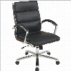 Office Star Deluxe Mid-Back Faux Leather Executive Office Chair in Black