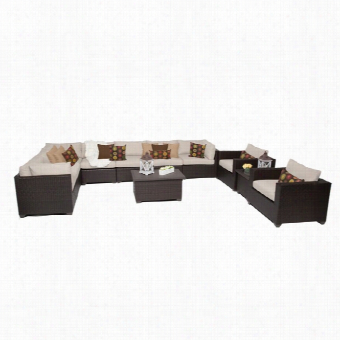 Tkc Belle 11 Piece Outdoor Wicker Sofa Set In Beige