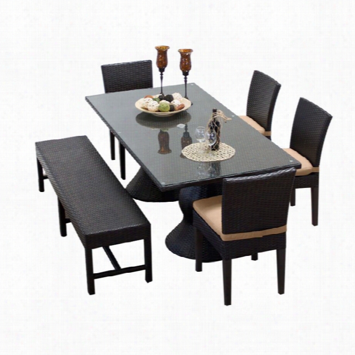 Tkc Napa 6 Piece Wicker Patio Dining Set In Wheat