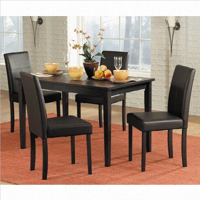 Tren T Home  Dover 5 Piece Dining Table Set In Black