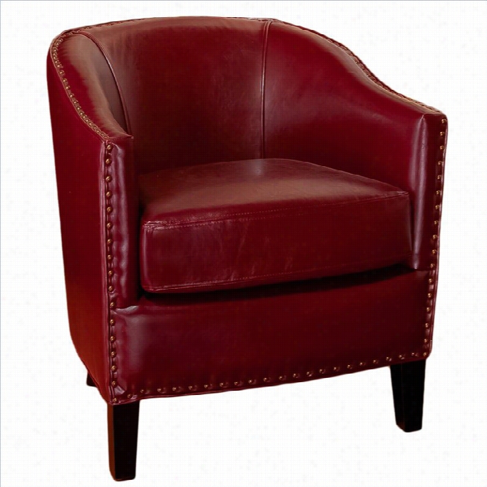 Trent Home Jeremy Leather Club Chair In Red