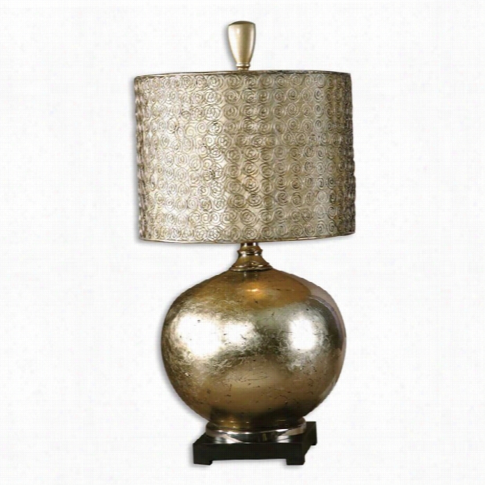 Uttermost Julian Glass Table Lamp In Silver And Champagne Leaf