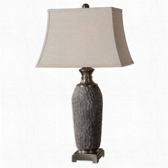 Uttermost Tricar Ico Textured Ceramic Lamp In Old Stone Bronze