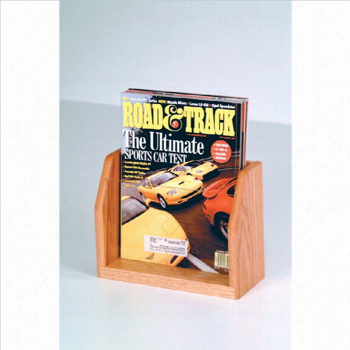 Wooden Malet Countertop Magazine Exhibition With 1 Pocket In Ligh Toak