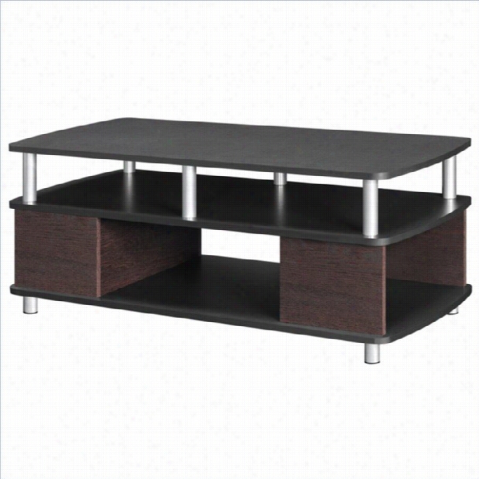 Altra Furniture Carson Coffee Tablr With Storage In Cherry And Black