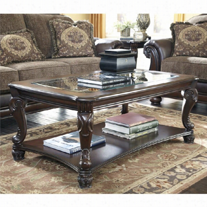 Ashley Norcastle Rectangular Coffee Table In Wicked Brown