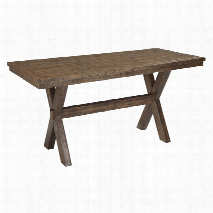 Ash Leh Walnord Counter Height Reectangular Dining Table In  Rustic Brown