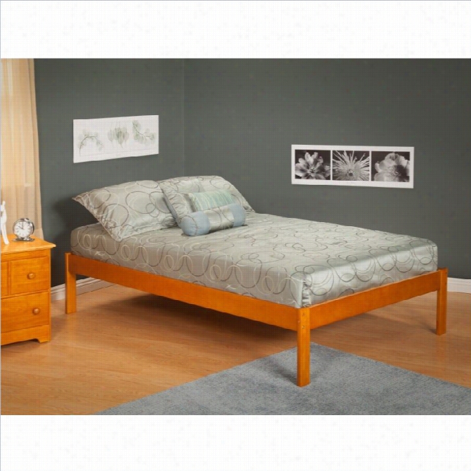 Atlantic Furniture Concord Bed Wwith Open Foot Rail In Caramel Latte-twin