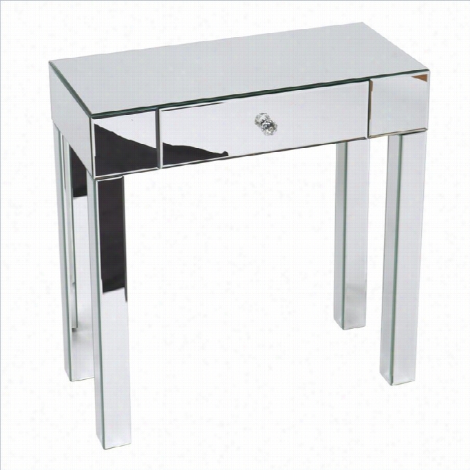 Avenue Six Reflections Foyer Table In Silver Mirror