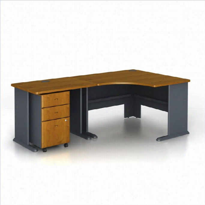 Bush Bbf Series A 3-piecce Corner Computer Desk In Natural Cherry