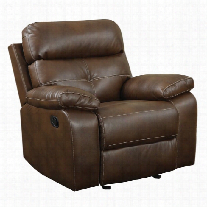 Coaster Damiano Faux Leather Motion Glide R Recliner In Brown