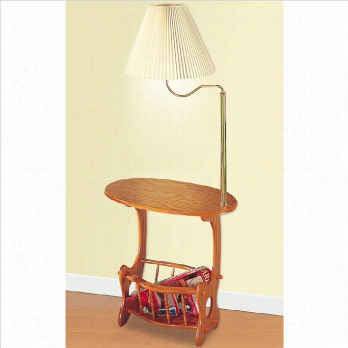 Coaster Magazine Table With Bas Swing Arm Lamp In Oak