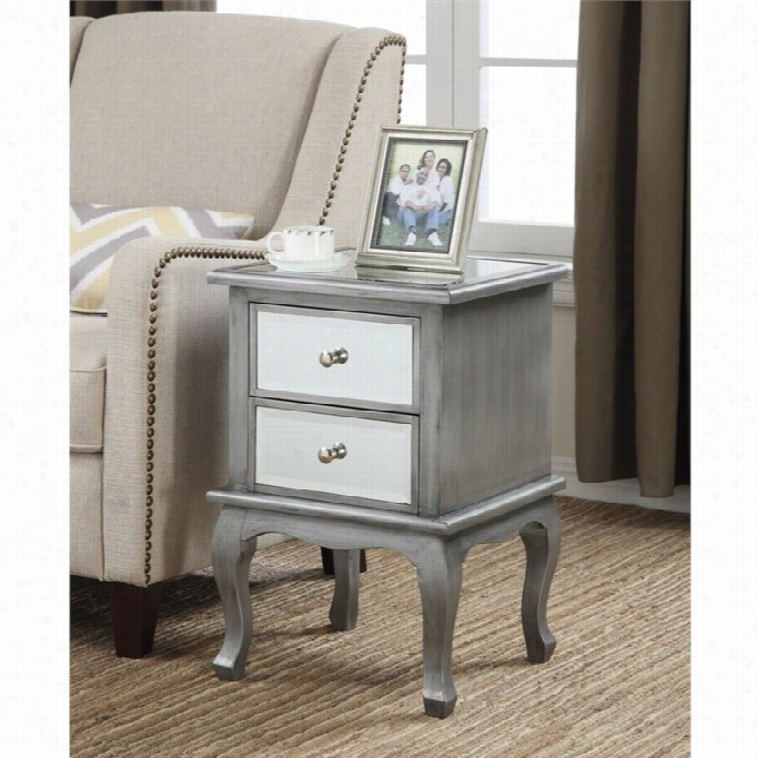 Conveniece Oncepts Gold Coast Mirrored End Table In Silver