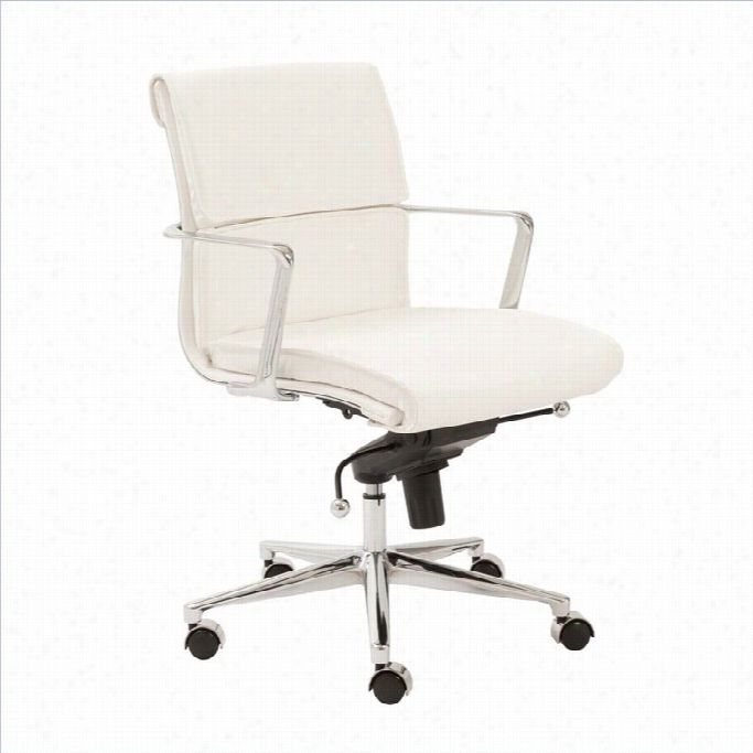 Eurostyle Leif Low Back Office Chair In White/chrome