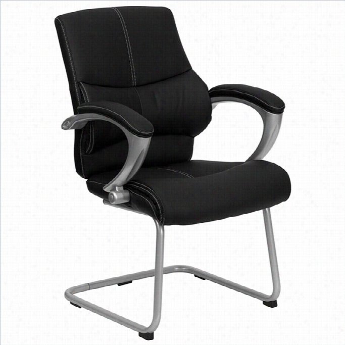 Flash Furniture Executive Side  O Ffice Guest Chairr With Black Leather
