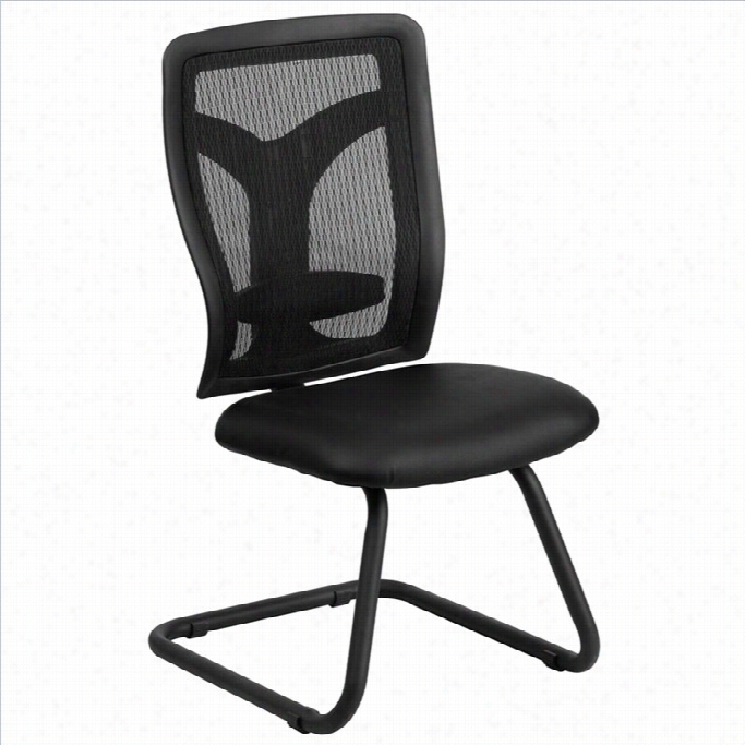 Flash Furniture Galaxy Leather Sside Ofice Chair In Black