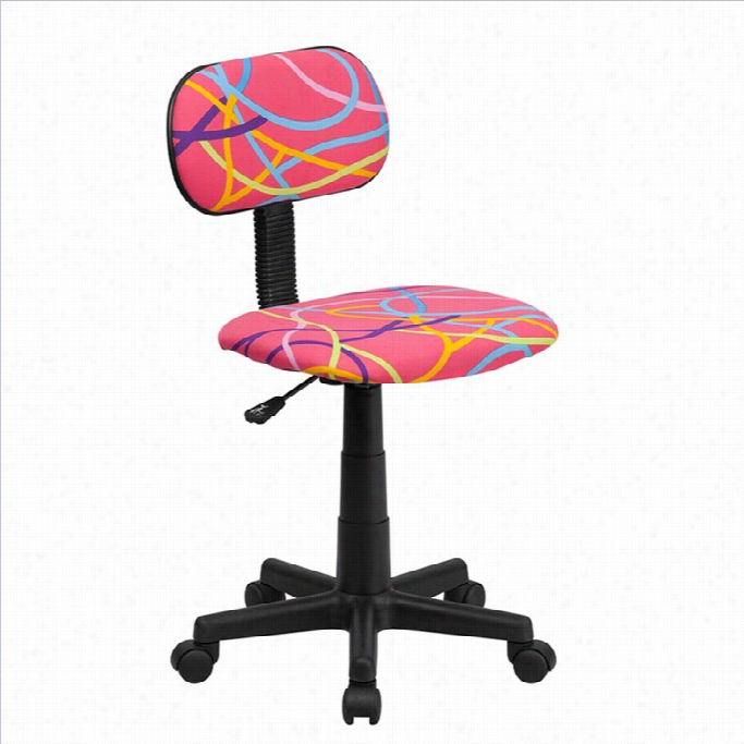 Flsh Furniture Multi-colored Swirl Printed Pink Computer Office Chair