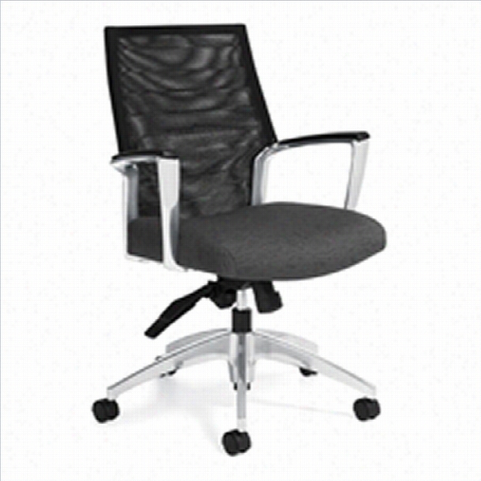 Global Accord Mesh Medium Bwck Tilter Office Chair In Granite Rock