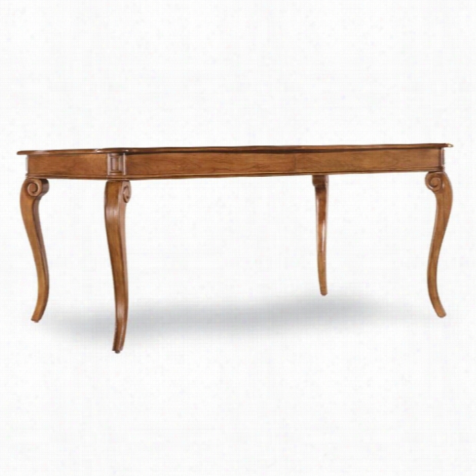 Hooker Furniture Windward Rectangular Leg Dining Table With Leaf Brown Cherry