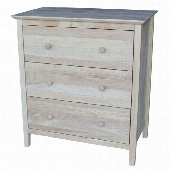 International Cocepts Ufinished 3-drawer Chest