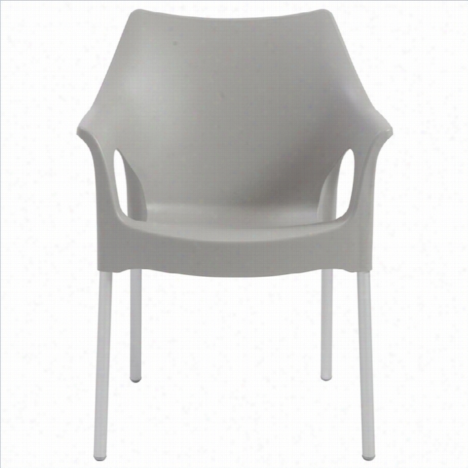 Italmodern Olaofice Dining Chair I Ngray And Aluminum