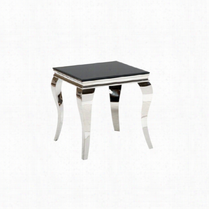 Jofran Tuxedo Glass Cap End Table In Black