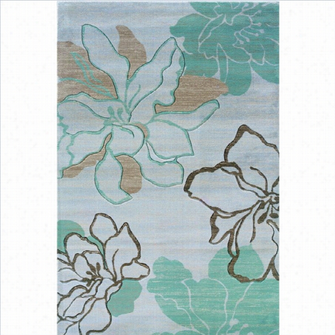 Linon Rugs Milan Rectan Gular Superficial Contents Rug In Ivoey An Turquoise-1'11 X 2'10