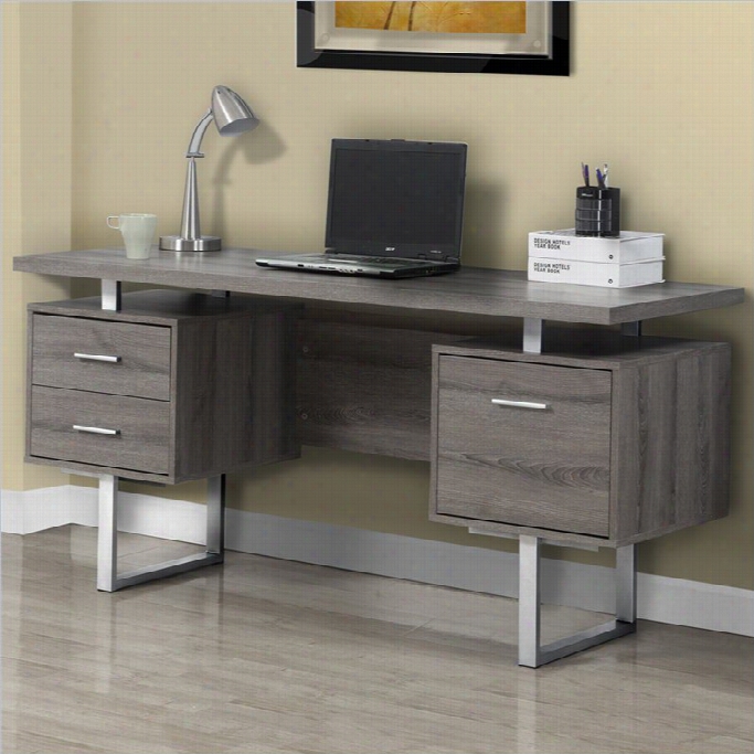 Monarch 60 Hollow Core Computer Desk In Daark Taupe