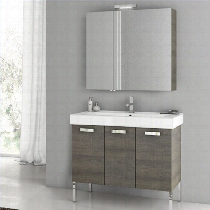 Nameek's Acf 37 Cubical Standing  Bathrpom Vaniity Set In Grey Oak  Senlis