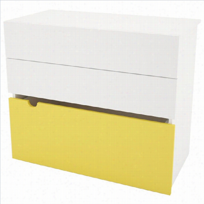 Nexera Taxi 2-draweer Chesgw Ith Mobile Storage Stem In White And Yellow