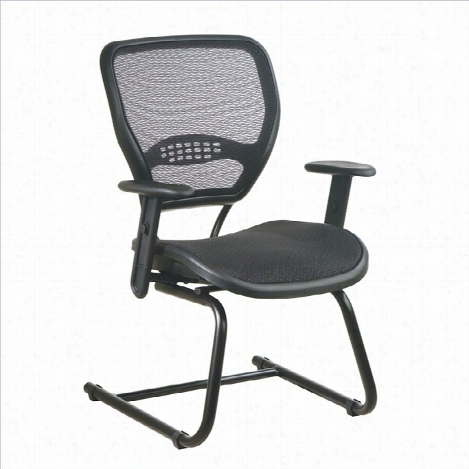 Office Stra 55 Series Airgrid Seat And Back Visitors Guest Chair In Black