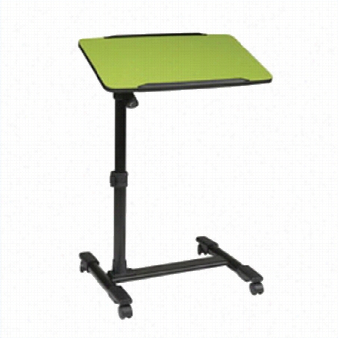 Service Star Adjustable Top Moible Laptop Cart In Green