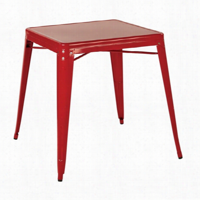 Office Star Paterson Metal Table In Red