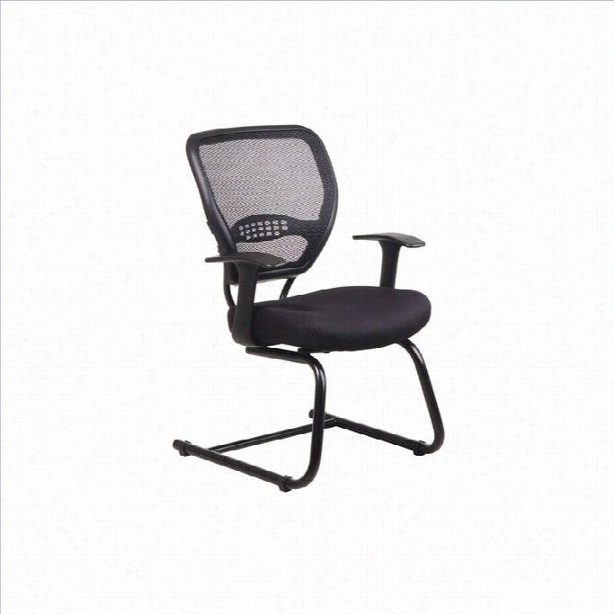Office Star Sp Ace Collection: Air Grid Back Guest Chair With Abric Seat And Cantilever Base