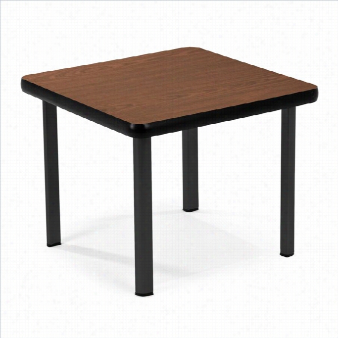 Ofm 20 X 20 End Table Europa Black Legs In Mahogany