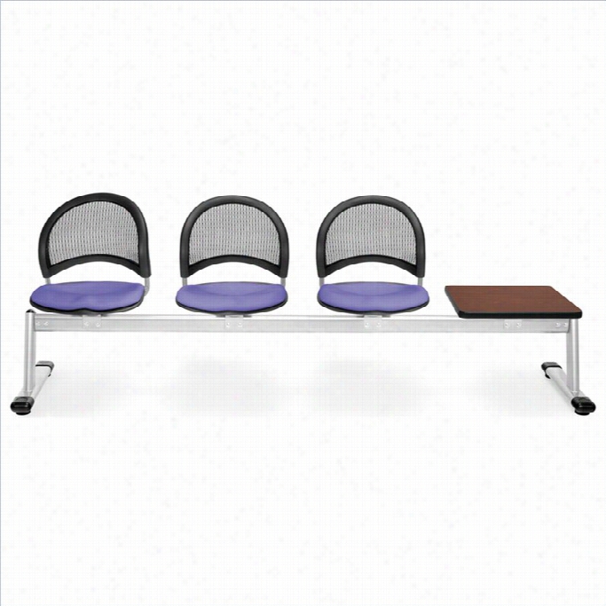 Ofm Moon Beam Seatig With 3 Seats And Table In Lavender And Mahogany