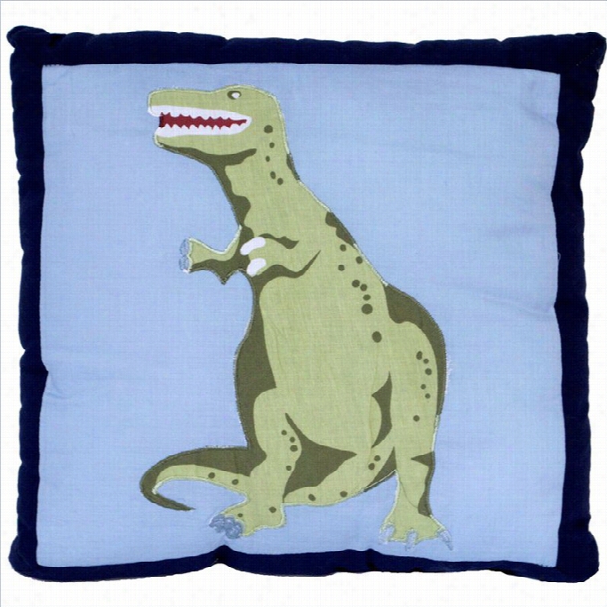 Pem America Dino Dave Livid Pillow With A Green Dinosaur Print