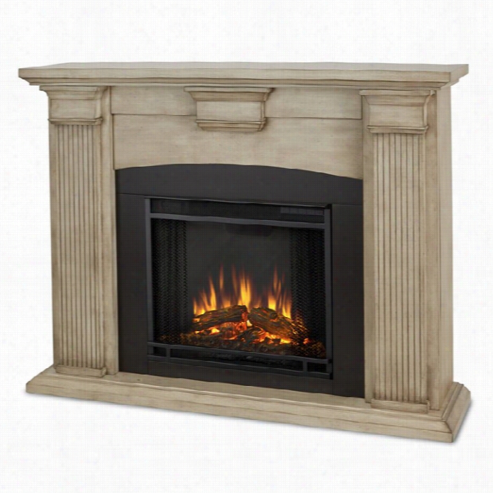 Real Flame Adealide Indoor Electric Fireplace In Dry Brush White