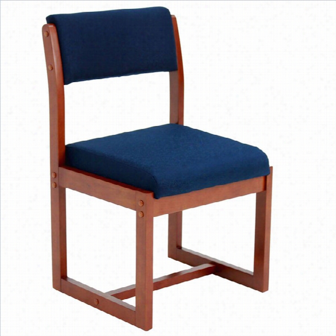 Regenc Yb Elcino Sled Basse Side Guest Chair In Cherry And Blue