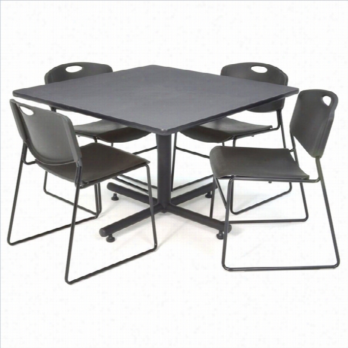 Regency Regulate Table Ith 4 Zeng Stack Chairs In Grey And Black-30