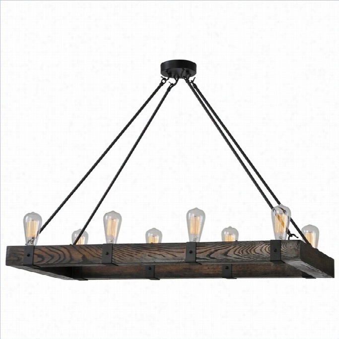 Renwil Salvatore Chandelier In Wood An Iron