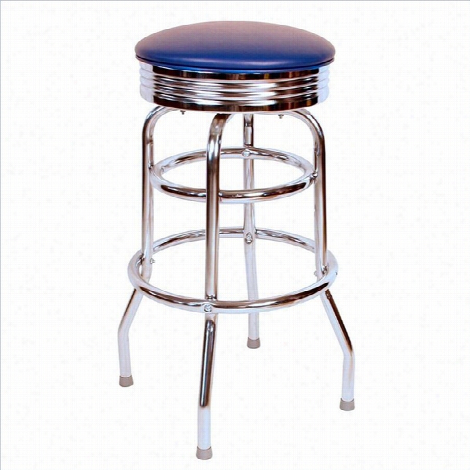 Richardson Seating Retro 1950s 30 Backles S Swivel Bar Stool In Blue