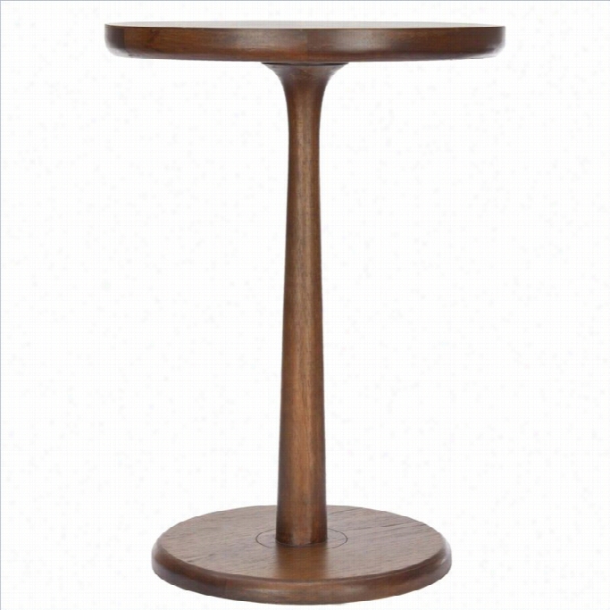 Safavieh Johnny Bayur Wood Round End Table In Brown