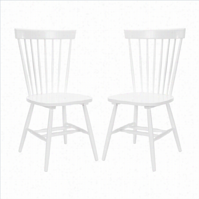 Safavieh Jjoslyn Oak Dining Chair In Whit (set Of 2)