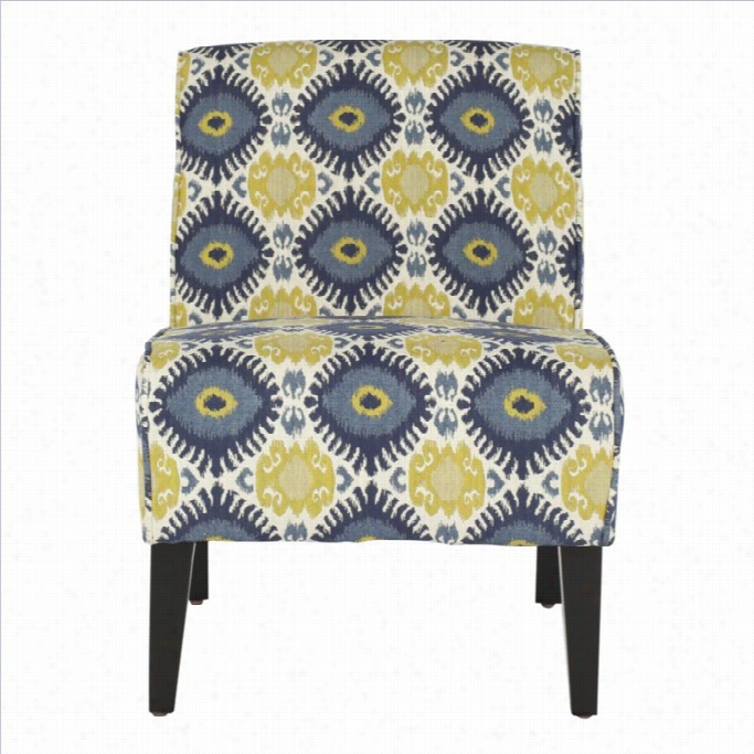 Safavieh Rolin Uphols Tered Slipper Chair In Green F Loral Pattern