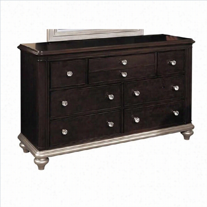 Samuel Lawrence Equipage Girls Glam Drawwr Dresser In Blac Cherry