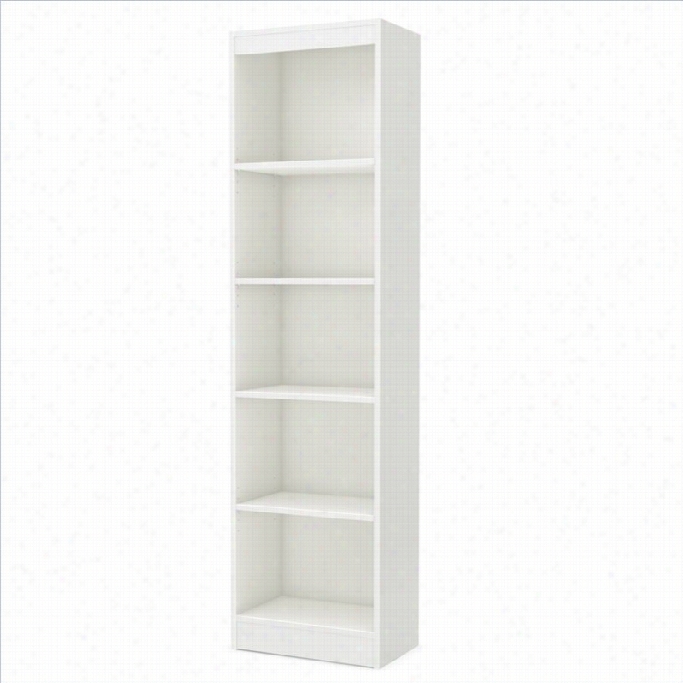 Sotuh Shors Axess 5-shelf Narrow Bookcase In Pure White
